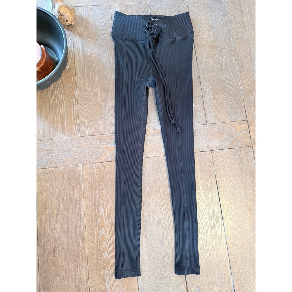Year of‎ Ours Ribbed Lace Up Football Leggings Womens Black S